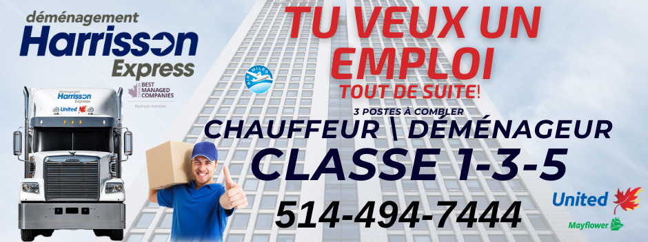 Chauffeur et demenageur Montréal